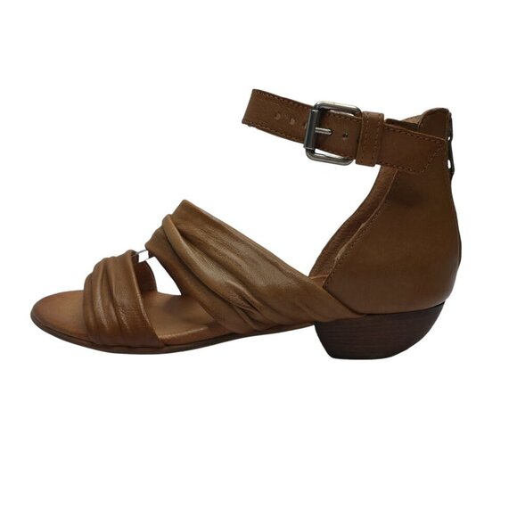 Miz Mooz Cassie Brown Leather Open Toe Strappy Heeled Sandals Womens 37 US 7 - Picture 5 of 14